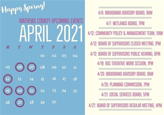 April Upcoming Events